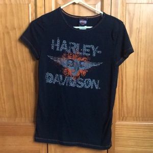 Harley Davison tire with wings  t-shirt